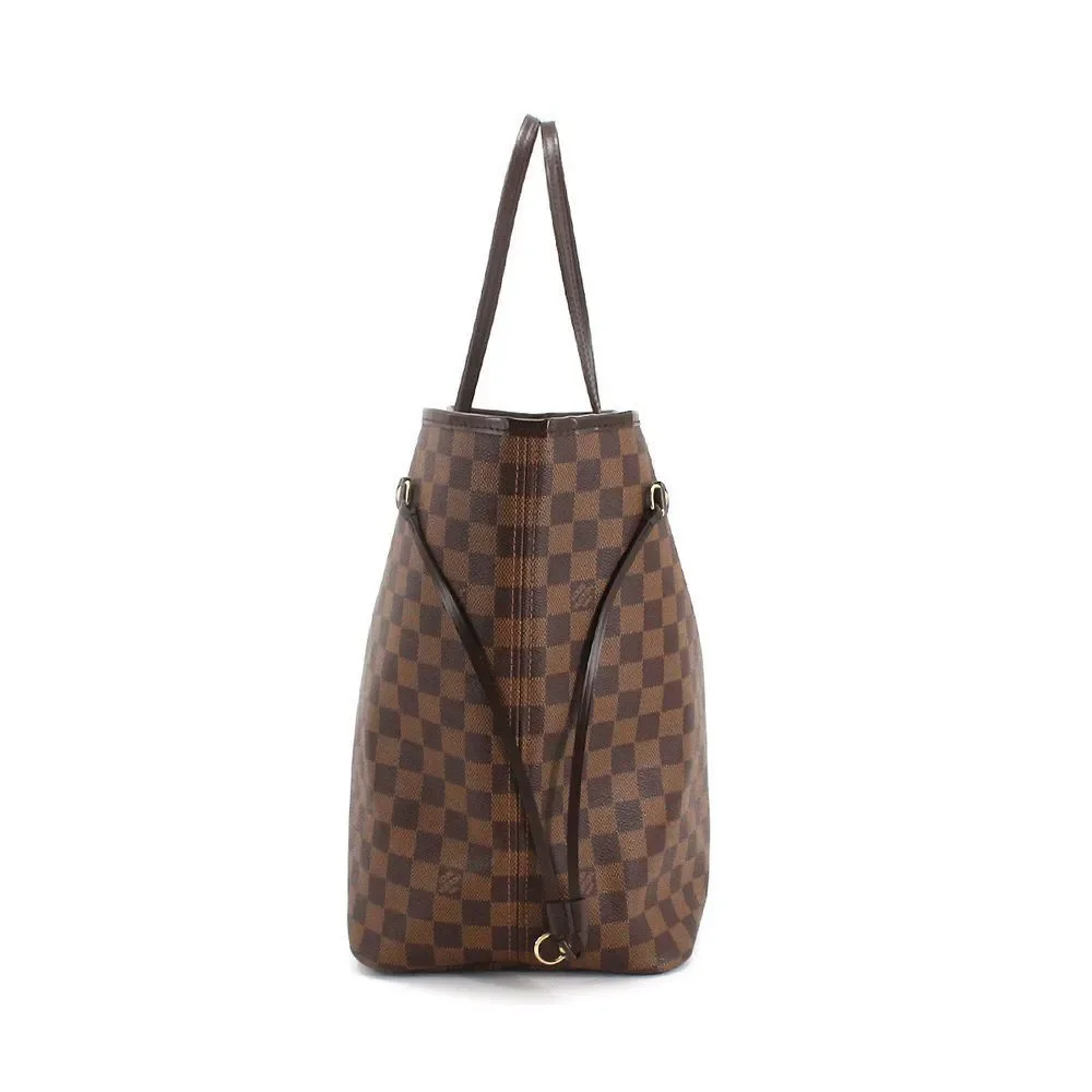 Louis Vuitton Damier Neverfull GM Tote Bag Ebene Series Gold Metal Fittings